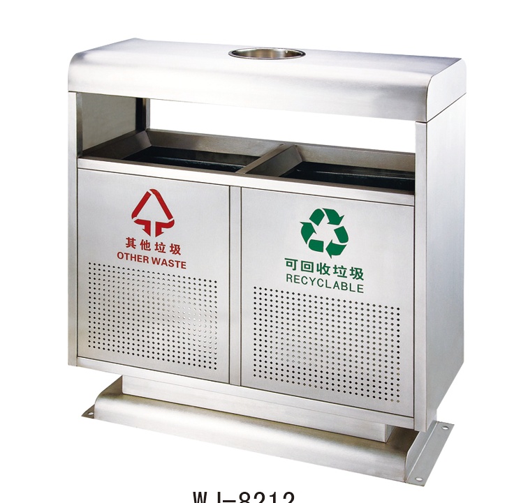 山東不銹鋼果皮箱,濰坊不銹鋼垃圾桶